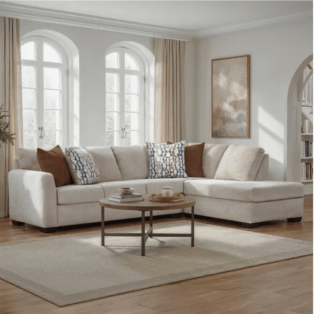 Franz Parchment 2 Piece Sectional