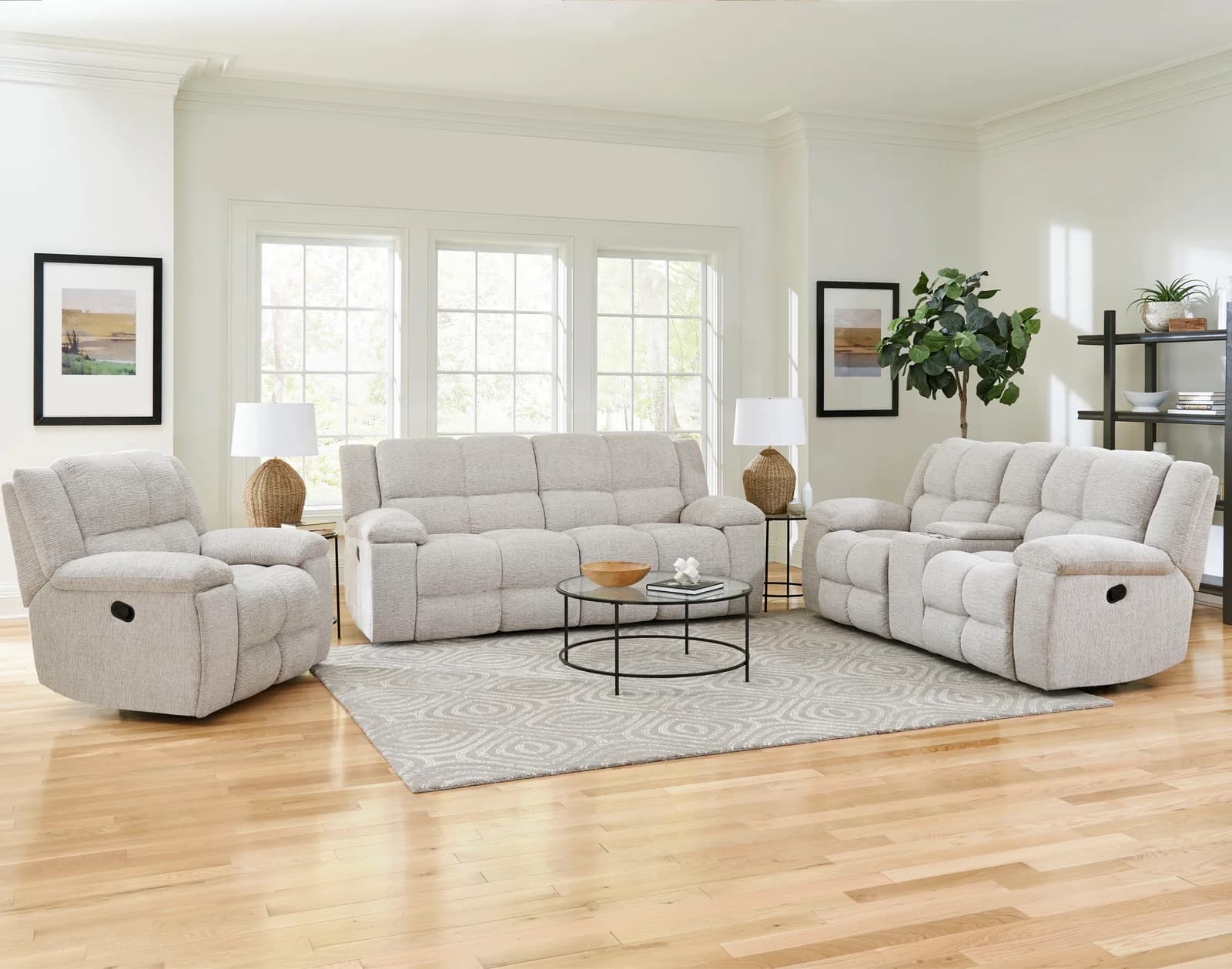 Buster Opal Taupe Manual Sofa